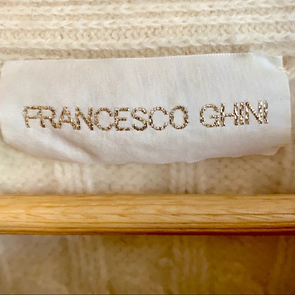 Francesco Ghini Ivory Cable Knit Sweater Tunic (M) - Picture 4 of 5